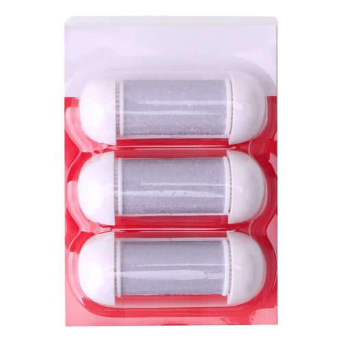 Electric Callus Remover Refill,Elmchee Perfect Refill 3 Same Rough Replacement Rollers Professional Feet Care Grinding Heads Pack of 3 (Grey)