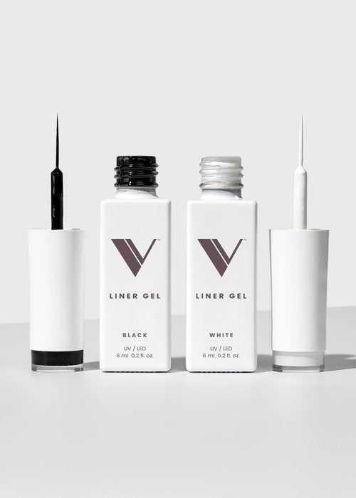 V Beauty Pure Black and White Liner Gel Polish - Black and White Gel Liner Nail Polish