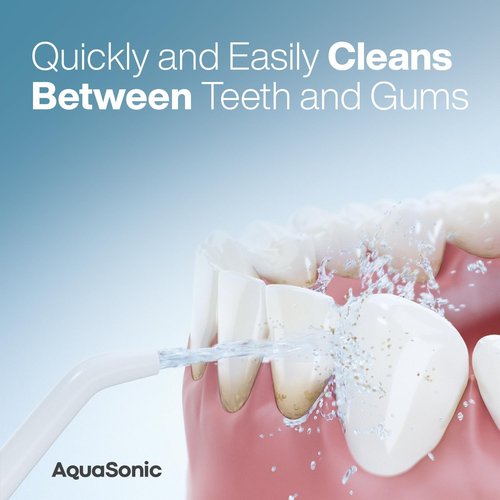 AquaSonic Water Flosser - Cordless Rechargeable Oral Irrigator for Teeth Cleaning - Portable & Waterproof with 5 Jet Tips