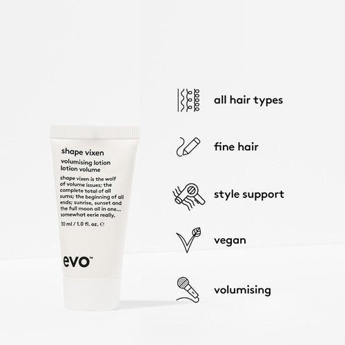 Evo Shape Vixen Volumizing Lotion - Professional Blow Dry Texture Mask for Fine, Thin Hair