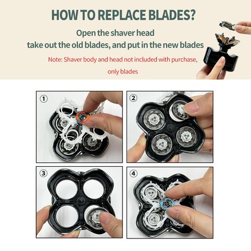 Shaver Replacement Blades for Skull Shaver Pitbull Replacement Blade,Replacement Heads for Pitbull Gold/Silver/Platinum Pro Shaver (12 Blades)