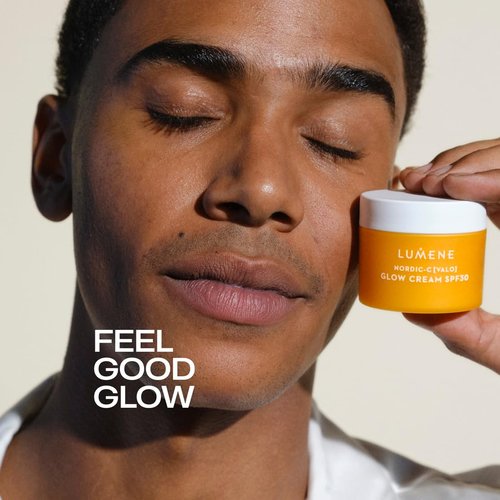 Lumene Nordic-C [Valo] Glow Moisturizer - Radiance Boosting Facial Moisturizer for Dry Skin - Enriched with Hyaluronic Acid & Vitamin C to Visibly Brighten + Plump Skin - 100% Vegan Skin Care (1.7 oz)