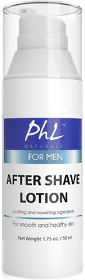PHL Naturals Unscented Aftershave for Men – Fragrance-Free, Alcohol-Free After Shave Lotion for Sensitive Skin – Soothes, Prevents Razor Burn, Moisturizes – 1.75 oz