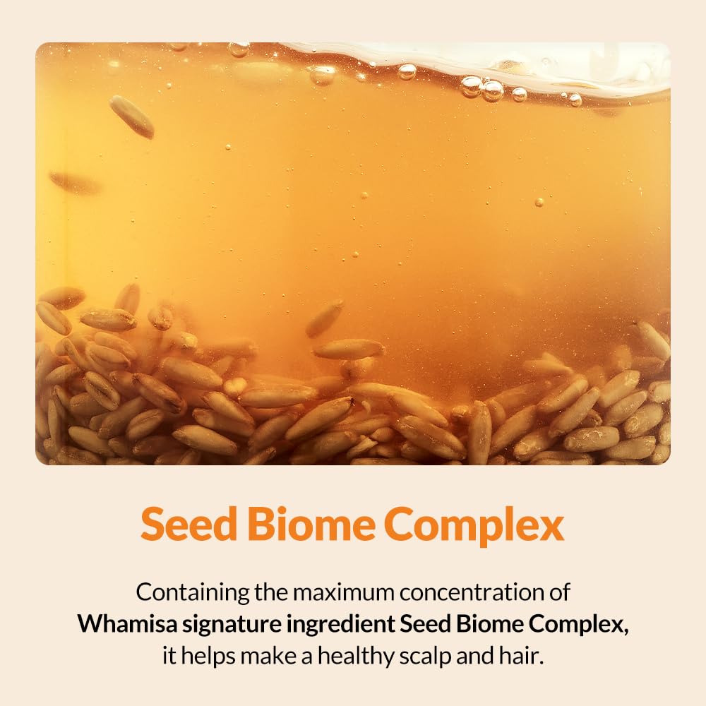 Whamisa Organic Seeds Hair Scalp Tonic, Fermented Ingredient Formula for Refreshing Scalp, Scalp Conditioning, Dry Scalp, Cooling, Korean Skin Care (165ml)