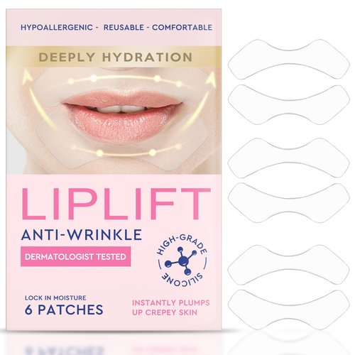UQWUQW Anti Wrinkle Patches for Lip - Overnight Smoothing Wrinkles - Anti-Wrinkle Silicone Facial Patches, Fine Lines Wrinkle Patches for Smile Line & Lip Area,6Pcs