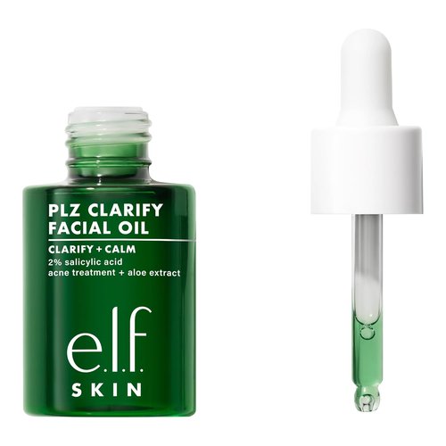e.l.f. SKIN PLZ Clarify Facial Oil - Acne Treatment & Redness Relief with Salicylic Acid | 1 oz Vegan