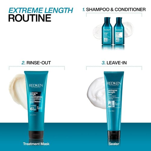 Redken Extreme Length Biotin Conditioner - Promotes Healthy Hair Growth & Strengthens Damaged Hair, 33.8 Fl Oz