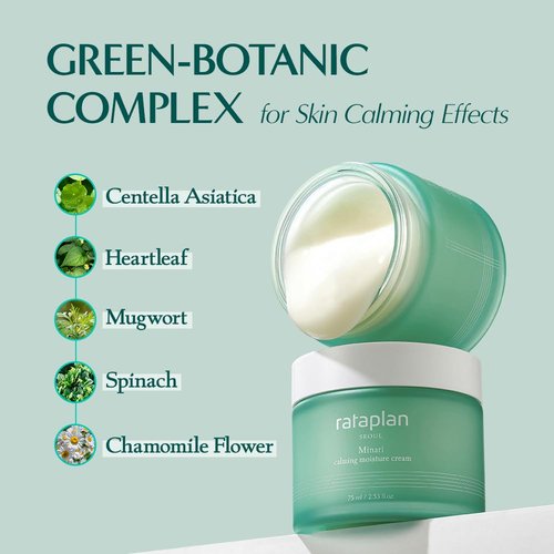 RATAPLAN Minari Calming Moisture Cream - Hydrating Gel with Hyaluronic Acid & Centella | 2.53 fl oz