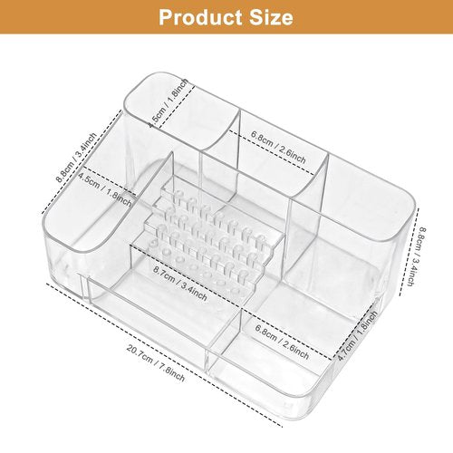ANRUI Nail Drill Holder, 28 Holes Acrylic Nail Drill Bit Holder, Professional Nail Drill Organizer Case and Storage Box for Manicure Tools - Transparent (Not included Tools)