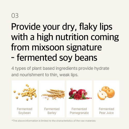 mixsoon Natural Bean Lip Mask Balm - Moisturizing and Softening Lip Care, Fermented Bean and Shea Butter, Vegan Formula for Smooth, Hydrated Lips 11g / 0.37 fl. oz. Korean Glass Skin Care
