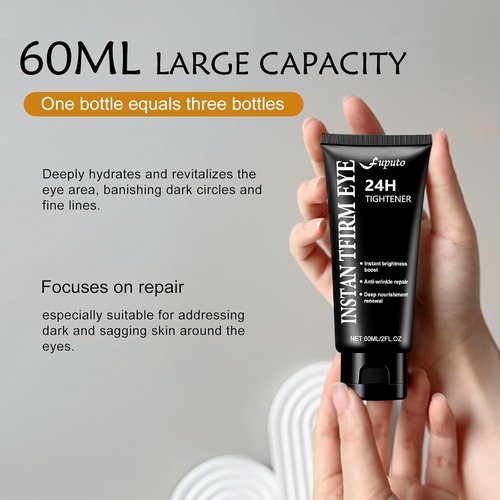 Retinol Eye Cream – 60ML Brightening, Anti-Aging & Firming Under Eye Cream for Dark Circles, Eye Bags, Puffiness & Fine Lines, Deep Hydration for All Skin Types (1 Pack)