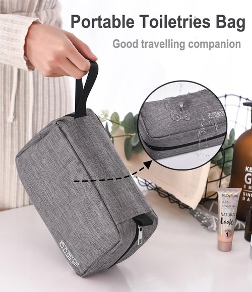 KICPUK Hanging Toiletry Bag Wash Bag Makeup Cosmetic Organizer for Women or Man,Foldable Compact Size, Super Durable Fabric Hanging Toiletry Bag(Black)