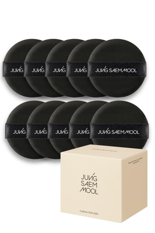 JUNG SAEM MOOL Cushion Puff | Natural Cover Puff for Smooth Fitting, Round Shape 2.1 Inch, Set (10p)