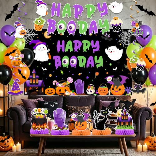 Halloween Birthday Party Decorations Kit Ghost Pumpkins Banner Balloons