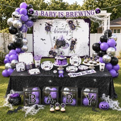 Halloween Baby Shower Decorations Set 265pcs for Gender Reveal Party