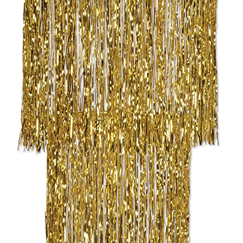 Gold Foil Chandeliers Hanging Decor 3-Pack - 4 Feet Elegant Overhead Party Decorations