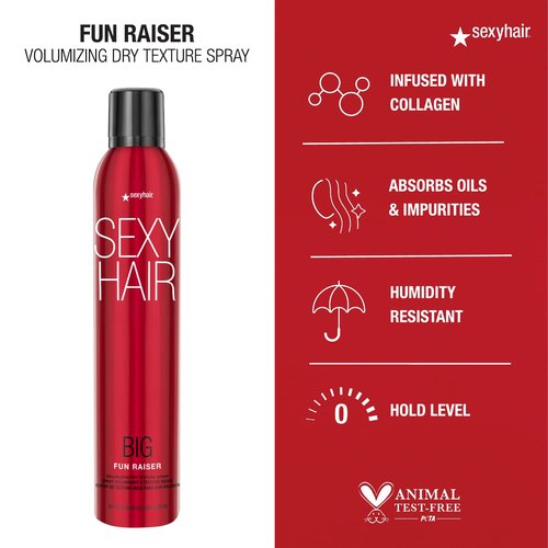 SexyHair Big Fun Raiser Volumizing Dry Texture Spray - 8.5 Oz | 48-Hour Hold & Humidity Resistance | For All Hair Types