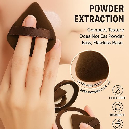 17 Pcs Makeup Sponge Set with Kabuki Powder Brush - Beauty Blender Sponges Triangle Puffs Mini Sponges Thumb Puff | Multi-Functional Kit for Liquid Foundation Powder Cream, Travel Bag Include