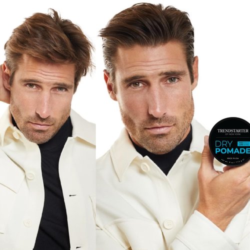 TRENDSTARTER Dry Pomade - Firm Hold, Low Shine | 4oz Water-Based Gel for All-Day Styling