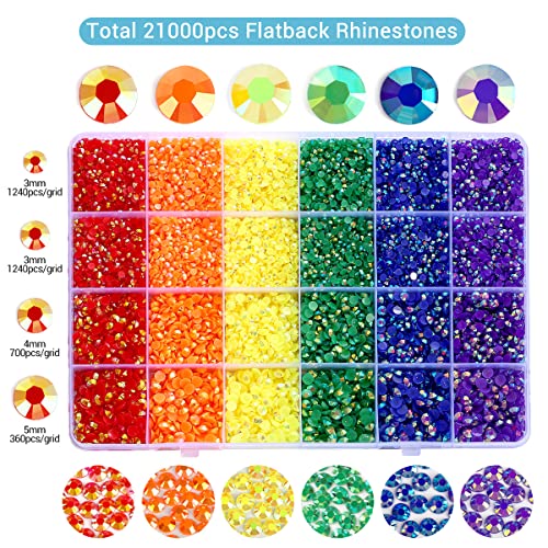 Rhinestones Kit 21000pcs Flatback Resin Embellishments for Crafts - Variation #3
