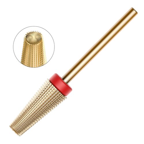 5-in-1 Nail Drill Bit, Professional Tungsten Carbide E File Bit, Two-Way Rotation for Left/Right Hand Use, Fine Grit for Cuticle Removal, Shaping, Pedicure (3/32" Shank)