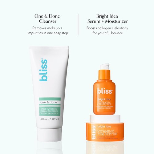 Bliss One & Done Daily Cream Facial Cleanser - Moisturizing Face Wash for Dry Skin | 6 Fl Oz, Vegan & Cruelty-Free