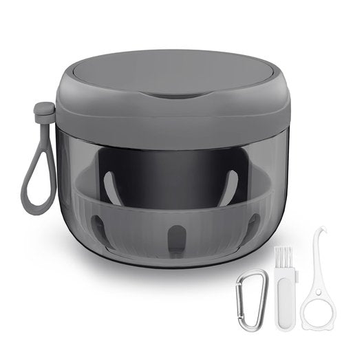 Denture Bath Box Cup, Leak Proof Denture Cup Kit Portable Retainer Case for Travel, Denture Case Cleaning Care for Dentures Aligner Mouth Guard with Denture Brush,Strainer, Removal Tool and Mirror