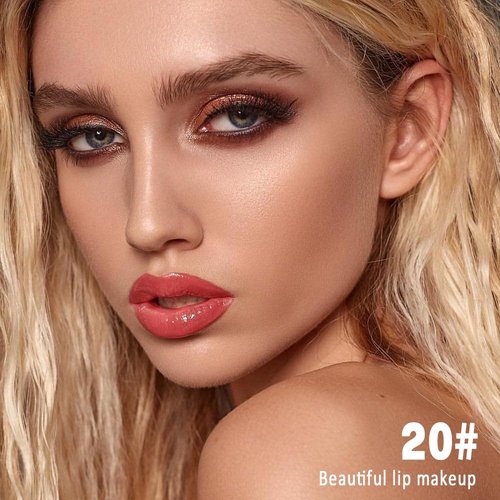Evpct Coral Nude Pink Liquid Lip Color - Highly Pigmented, Waterproof Longwear Lipstick with Liner Brush, 20#