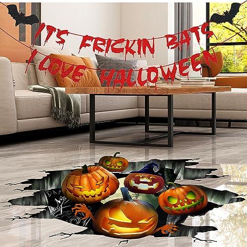 Halloween 3D Pumpkin Floor Stickers - Removable Wall & Floor Decals for Home & Party Decor