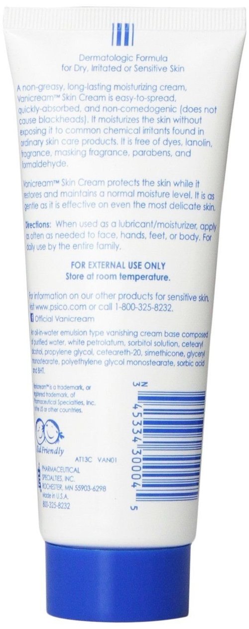 Vanicream Moisturizing Skin Cream for Sensitive Skin, 4 Oz (Pack of 3)