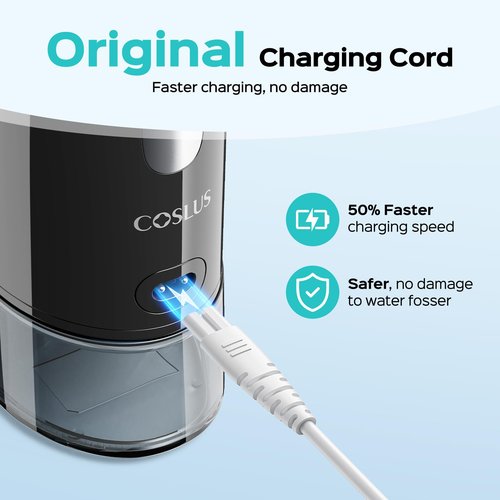 COSLUS Original Water Flosser Charger: Compatible, Aquasonic, Nicwell, Oralfree, Nicefeel, Hangsun, Tovendor, Zerhunt Figure-8 Replacement Charger Water Flosser, Dental Pick Charger Cord
