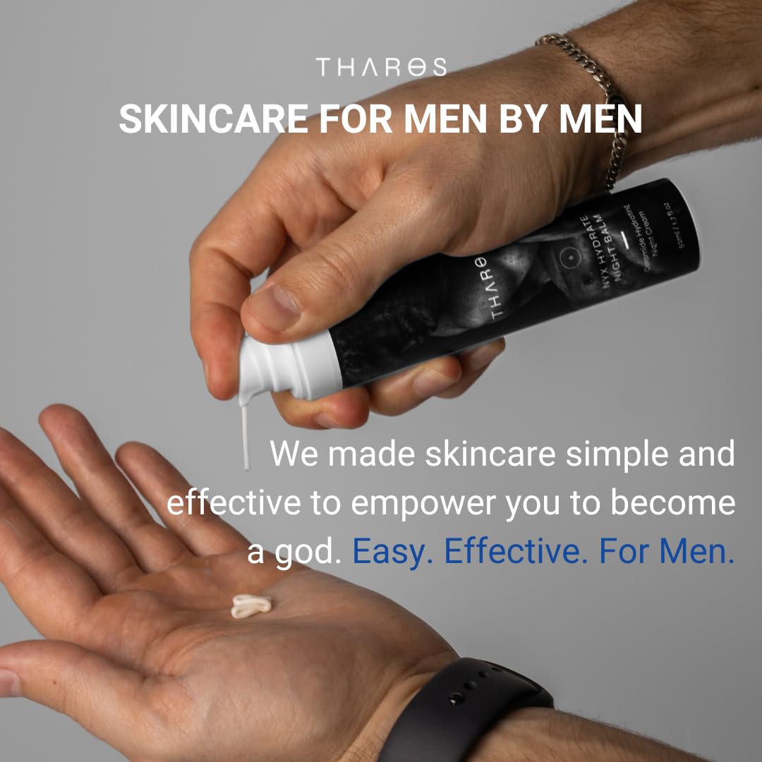 THAROS Men's Face Cream - Hydrating Hyaluronic Acid Formula for Normal & Dry Skin | 1.7 fl. oz.