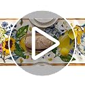 13x60 Inch Summer Table Runner - Chinoiserie Lemon Flowers Beige Polyester