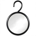 MIRRORVANA Hangable Round Fogless Shower Shaving Mirror with 360° Swivel Rotatable Hook for Hanging and Bonus Anti-Fog Spray - Anti Fog and Shatterproof Surface, 6.7" Diameter (Black)