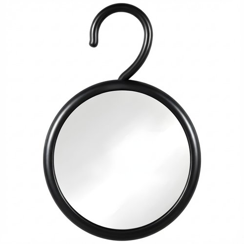 MIRRORVANA Hangable Round Fogless Shower Shaving Mirror with 360° Swivel Rotatable Hook for Hanging and Bonus Anti-Fog Spray - Anti Fog and Shatterproof Surface, 6.7" Diameter (Black)