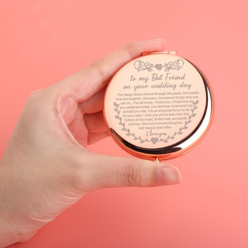 UJIMS to My Best Friend on Your Wedding Day Gifts for Bride Best Friend - Makeup Mirror Wedding Gift
