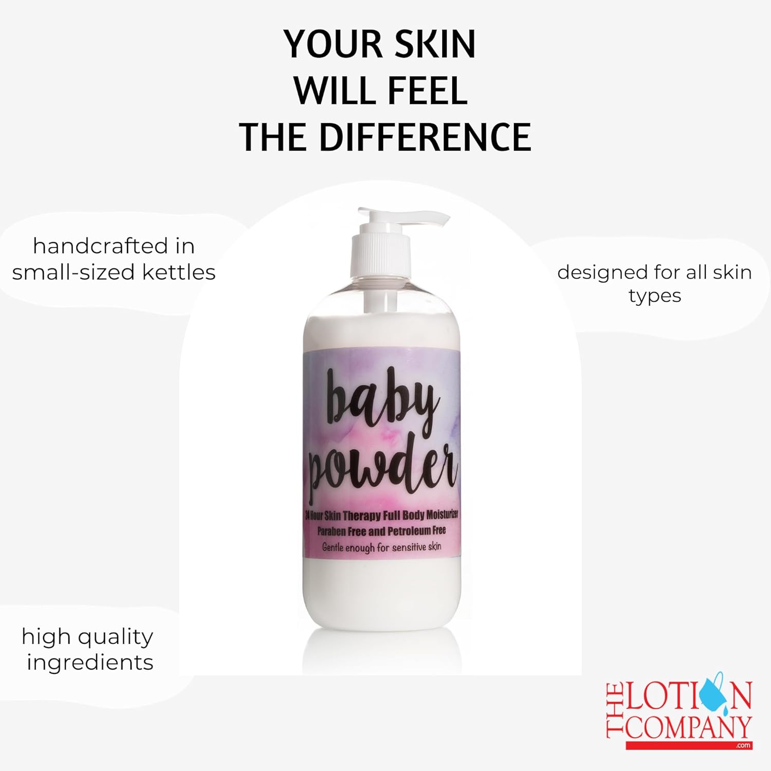 The Lotion Company 24 Hour Skin Therapy Lotion - Baby Powder Scent | 16 Fl Oz