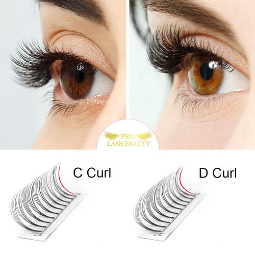 Premade Volume Eyelash Extensions 5D-C-0.07-17 Short Stem Premade Fans Eyelash Extensions 9 to 20 mm Pre made Lash Fans 3D 5D 7D Volume Lash Extensions .07 .10 C D Curl(5D-C-0.07,17mm)