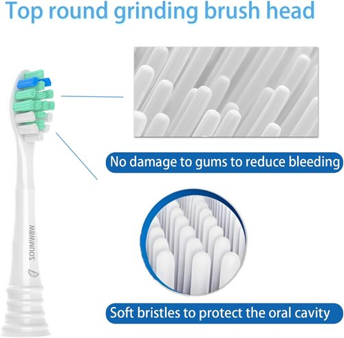 Philips Sonicare Replacement Toothbrush Heads - Compatible Snap-On C2 C1 | 6 Pack for Superior Cleaning