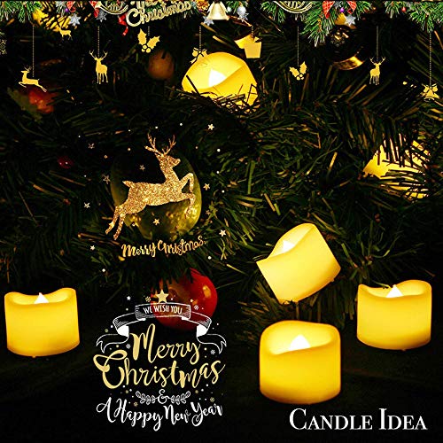 Long Lasting LED Flameless Tea Lights 1.2 Inch Bulk Battery Operated Candles - Warm White