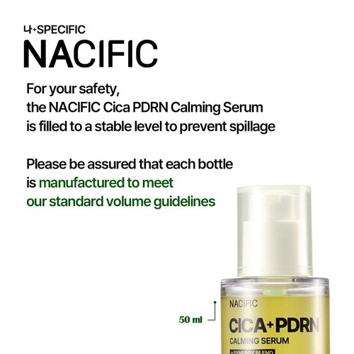 NACIFIC Cica PDRN Centella Serum (Centella Ampoule) 1.69 fl oz / 50ml, Korean Serum for Sensitive Skin, Calming & Hydrating Barrier Repair, Redness Relief, Korean Skincare