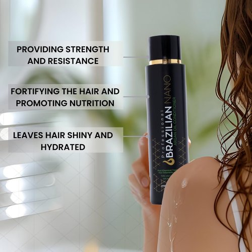 Brazilian Nano Moisturizing Conditioner for Damaged Dry Hair, Argan Oil Conditioner for Women Men to Strengthen Detangle and Hydrate, No Sulfates or Parabens, Anti Frizz Nourishing Hair, 16.9 Fl Oz