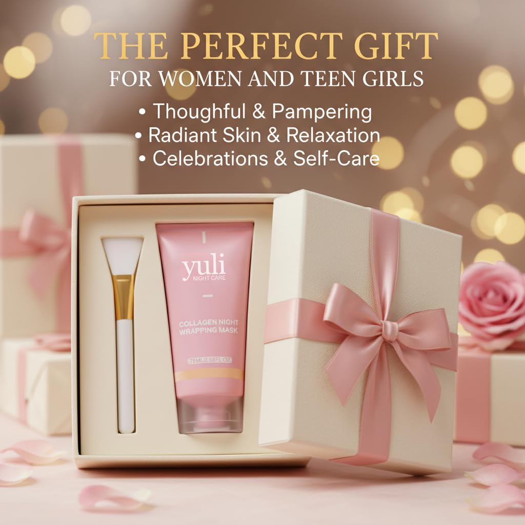 YULI collagen night wrapping mask,YURI collagen night wrapping mask,Easy Peel Off Facial Mask Skin Care night mask,Hydrating Face Mask is the Ideal Gifts for Women and Teen Girls!2.54 fl.oz (1 pcs)