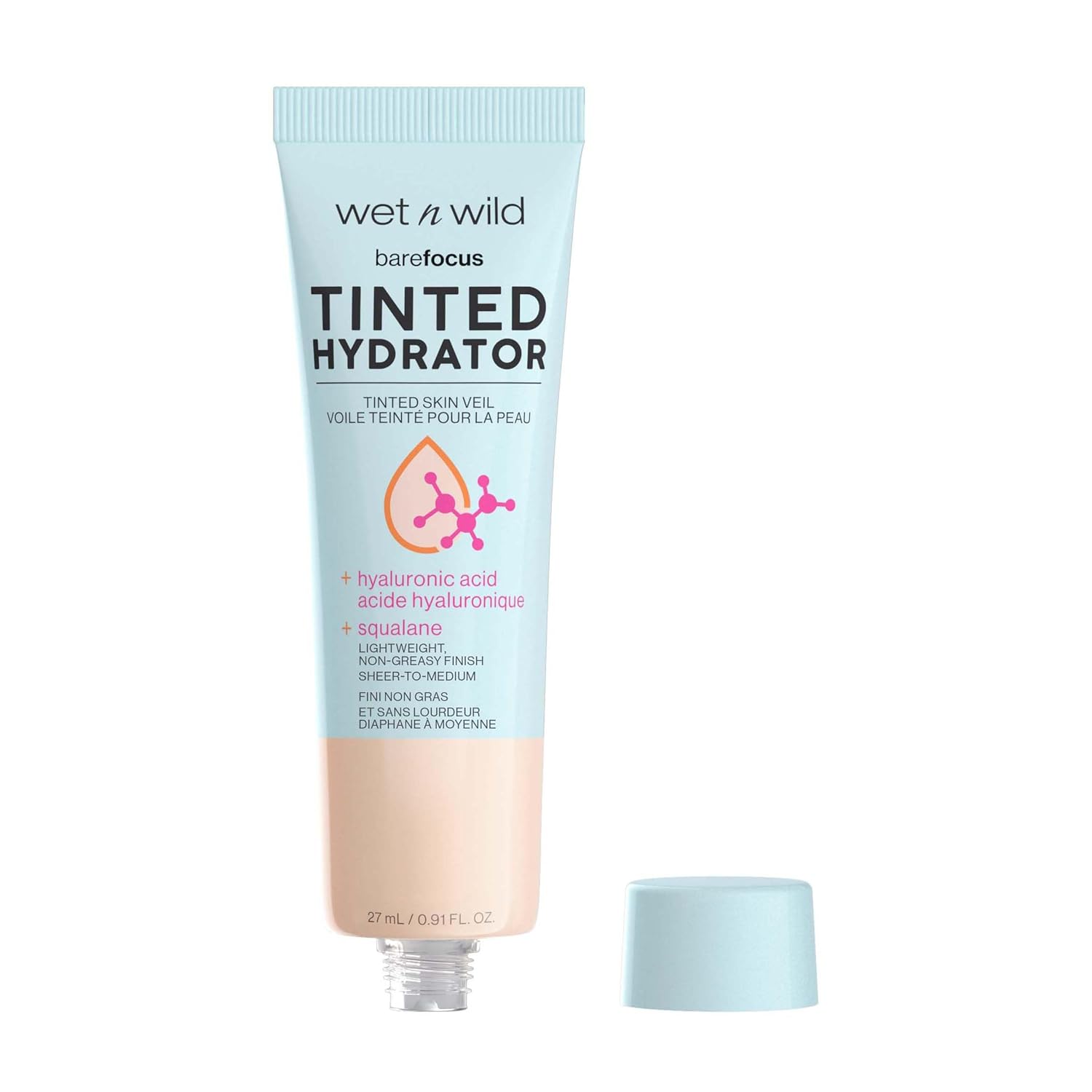 Wet n Wild Bare Focus Tinted Hydrator | Lightweight Buildable Coverage with Hyaluronic Acid - Light Medium
