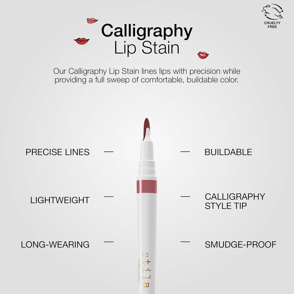 Stila Calligraphy Lip Stain - Long-Lasting, Moisturizing Tint | Lightweight, Sheer Buildable Color