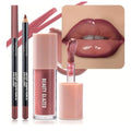 Beauty Glazed Lip Gloss & Lip Liner Set - Rosewood Nude | Achieve Fuller, High-Shine Lips