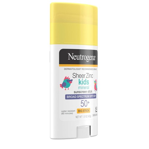 Neutrogena Kids Mineral Sunscreen Stick - Broad Spectrum SPF 50+ | Water-Resistant & No-Mess Application, 1.5 oz