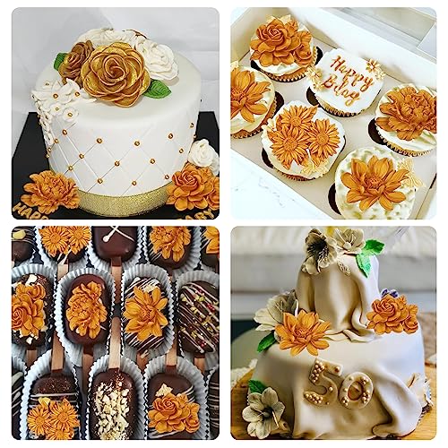 Silicone Cake & Craft Molds Set - 4 Pcs Floral Fondant, Soap & Clay Molds