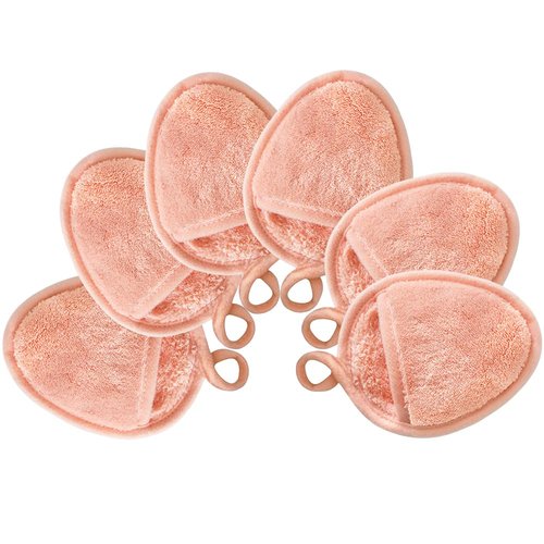 Reusable Makeup Remover Pads Soft Makeup Remover Cloths Washable Facial Makeup Cleansing Pads for Face,Lip,Eyes Orange 6PCS