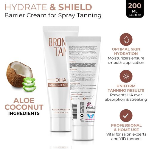 Bronze Tan DHA Spray Tan Barrier Cream - Hydrating Barrier for Even Spray Tans - 200ml